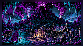 Le camp des Nains au pied de la Montagne du Dragon Noir